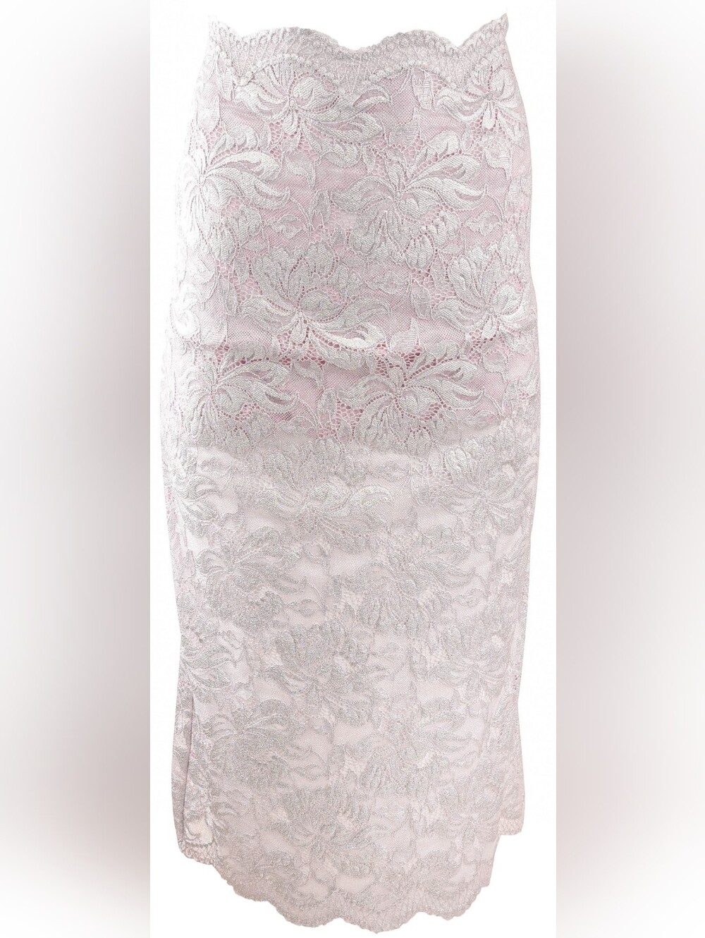 Nwt Sz 42(10) Rabanne Elegant Pink Lace Pencil Midi Skirt